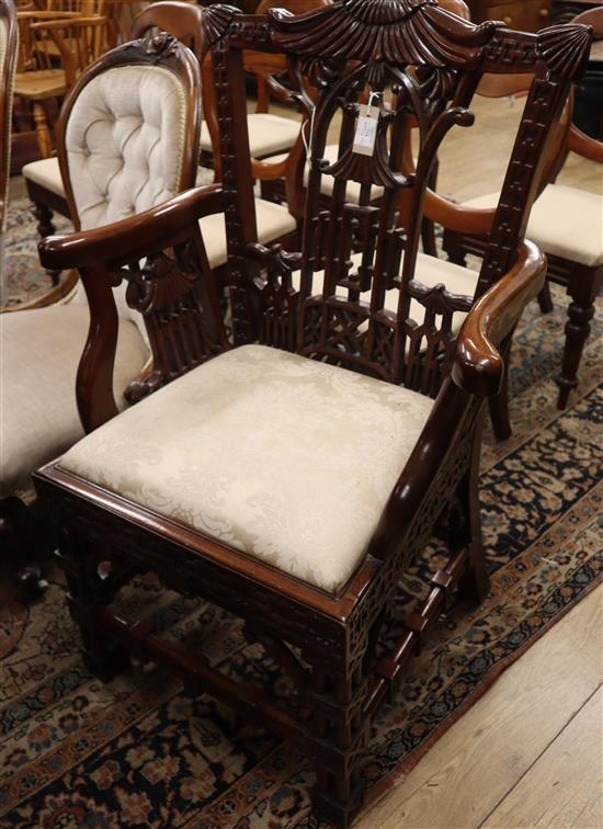 A Chippendale style armchair